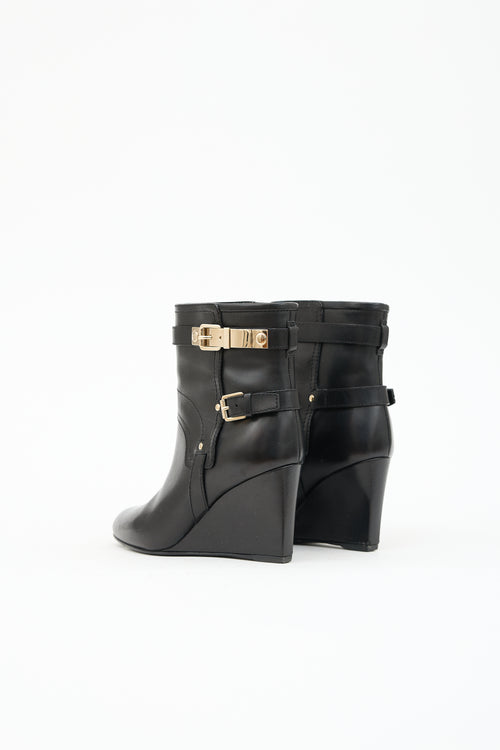 Dior Leather Wedge Ankle Boot