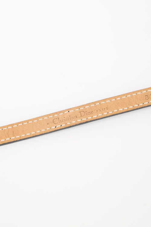 Dior Leather & Chain Slim Logo Belt