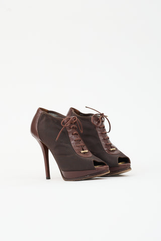 Dior Leather & Mesh Lace Up Pump