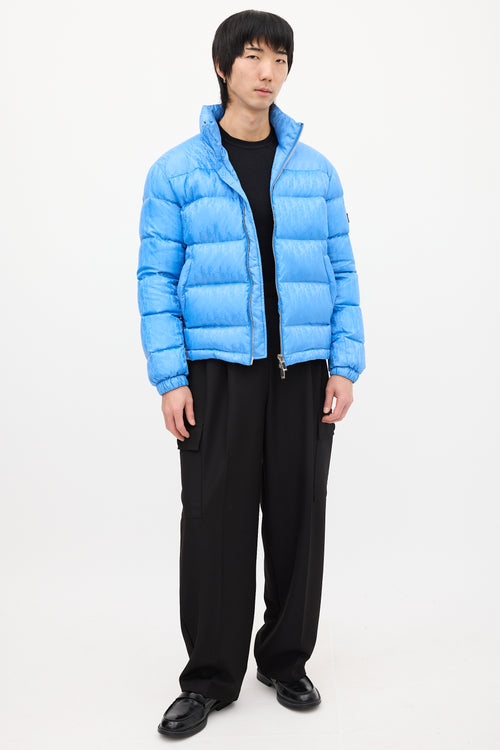 Dior Light Blue Down Oblique Puffer Jacket