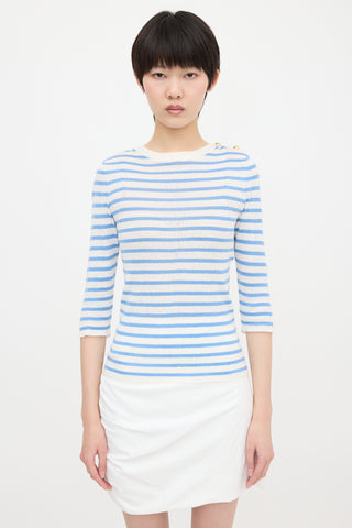 Dior Linen & Cashmere Striped Sweater