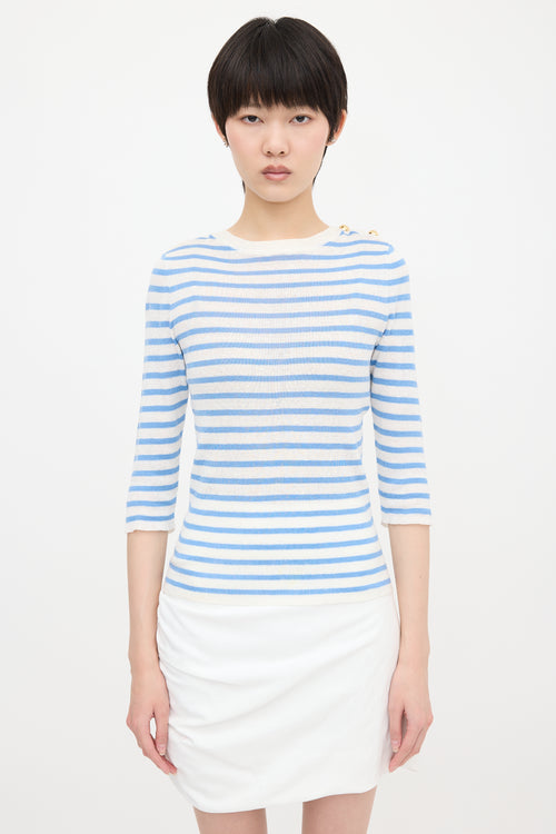 Dior Linen & Cashmere Striped Sweater