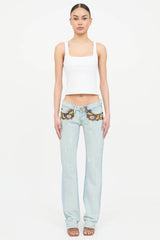 Dior Low Rise Embellished Jeans