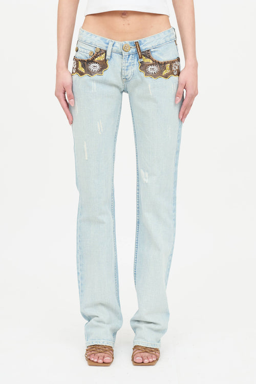 Dior Low Rise Embellished Jeans