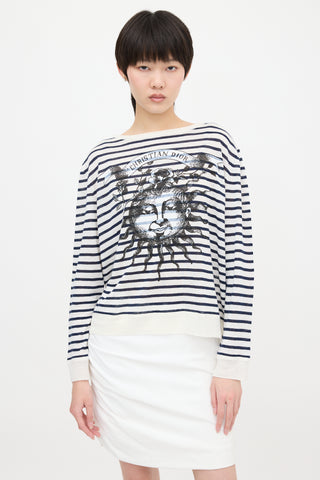 Dior Linen & Cashmere Striped Sweater