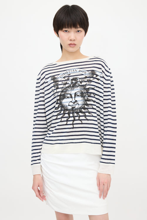 Dior Linen & Cashmere Striped Sweater
