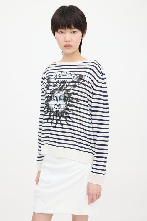 Dior Linen & Cashmere Striped Sweater