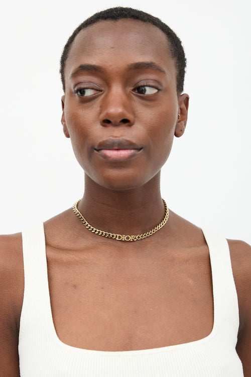 Dior Logo Chain Choker Necklace