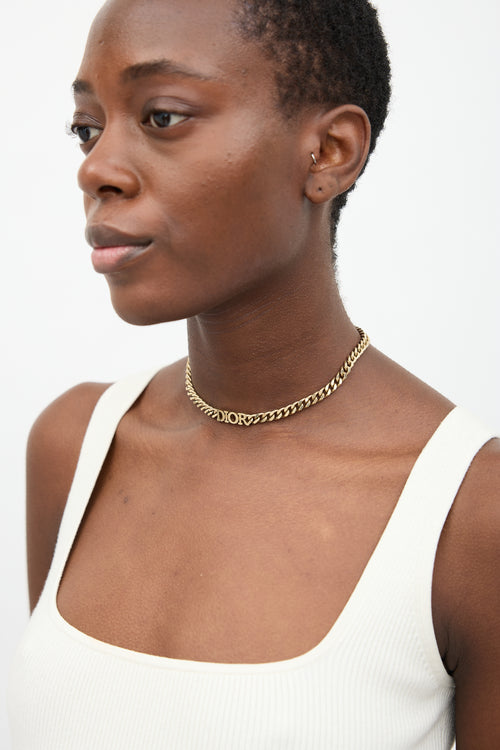 Dior Logo Chain Choker Necklace