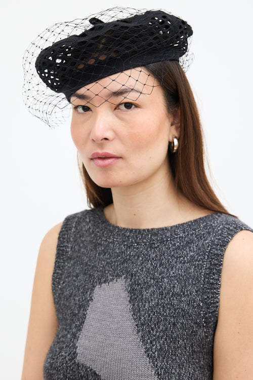 Dior Logo Mesh Beret