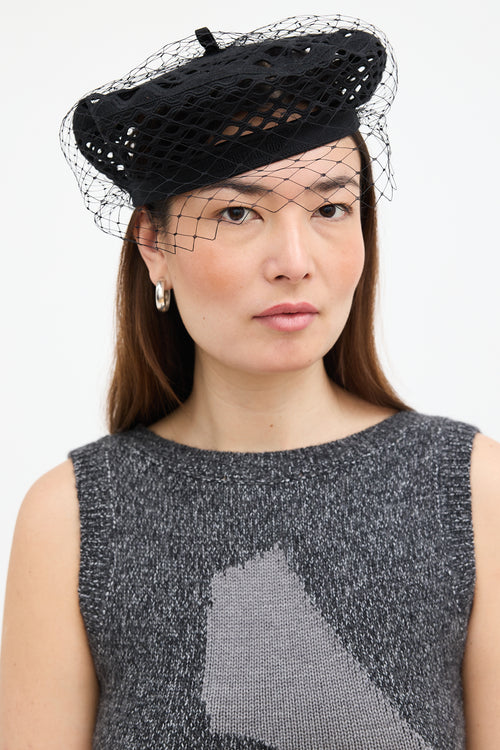 Dior Logo Mesh Beret