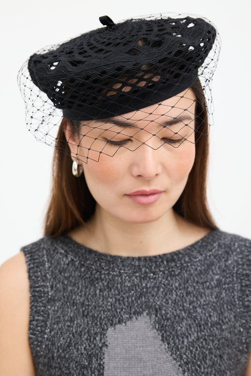 Dior Logo Mesh Beret