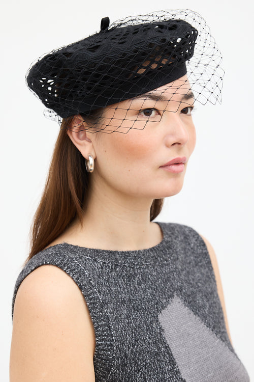 Dior Logo Mesh Beret