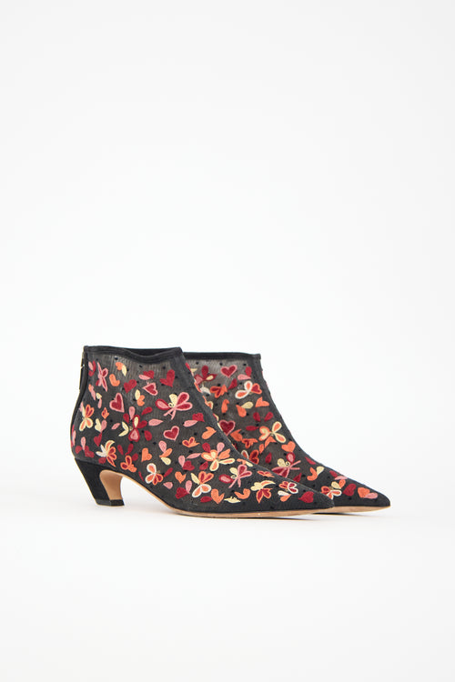 Dior Mesh Floral Embroidered Boot