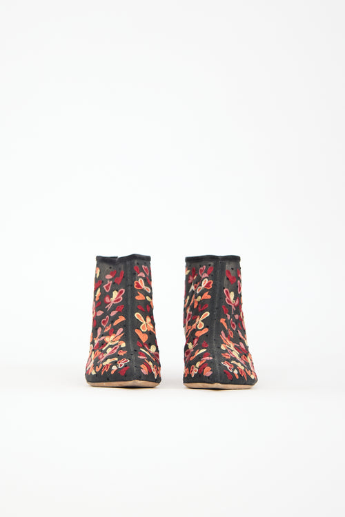 Dior Mesh Floral Embroidered Boot