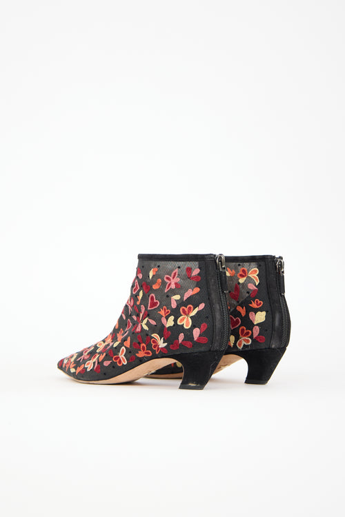 Dior Mesh Floral Embroidered Boot