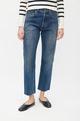 Dior Mid Wash Raw Hem Jeans