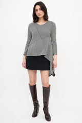 Dior Mixed Pattern Drape Top
