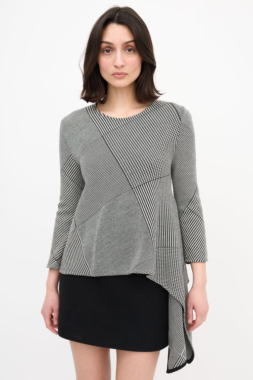 Dior Mixed Pattern Drape Top