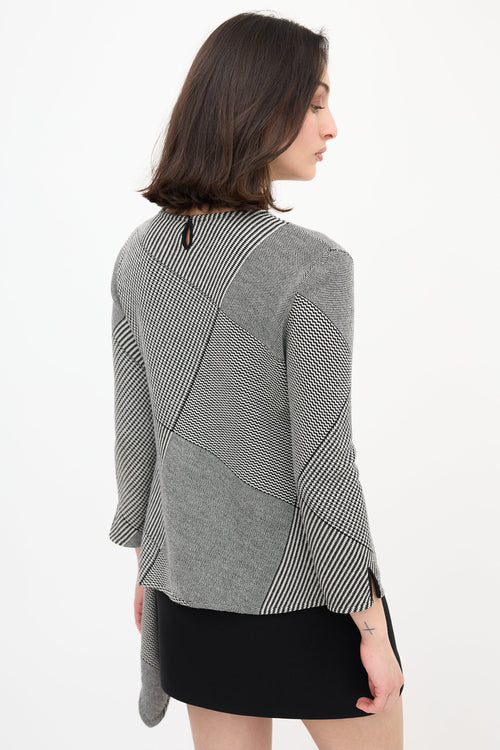 Dior Mixed Pattern Drape Top