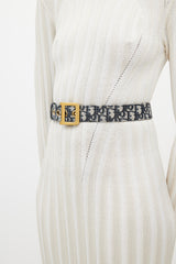Dior Navy & Beige Oblique Jacquard Belt