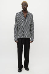 Dior Navy & Cream Oblique Monogram Knit Shirt