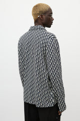 Dior Navy & Cream Oblique Monogram Knit Shirt