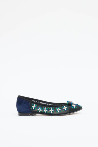 Dior Mesh Embellished Flat