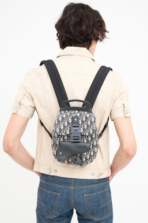 Dior Navy & Grey Oblique Gallop Backpack