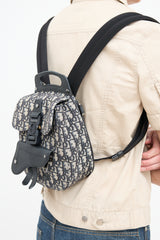 Dior Navy & Grey Oblique Gallop Backpack