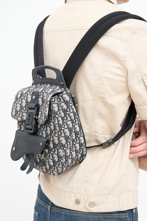 Dior Navy & Grey Oblique Gallop Backpack