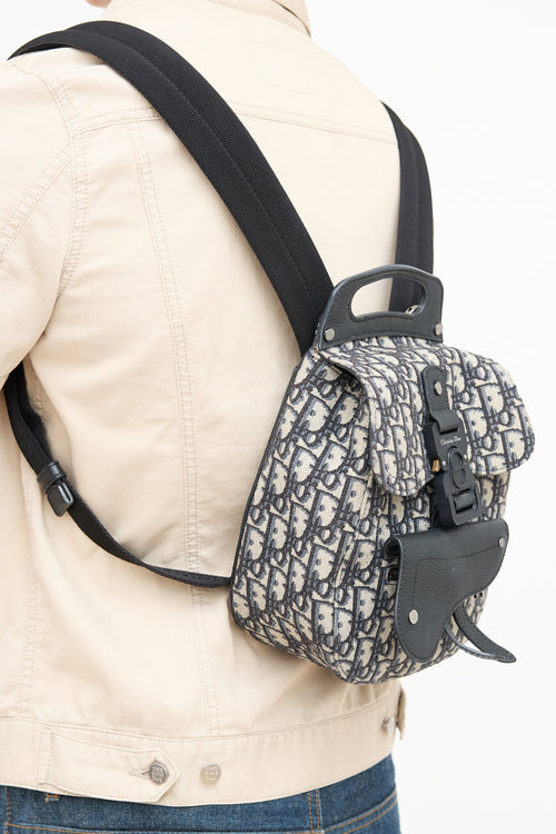 Dior Navy & Grey Oblique Gallop Backpack