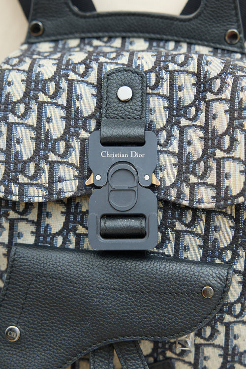 Dior Navy & Grey Oblique Gallop Backpack