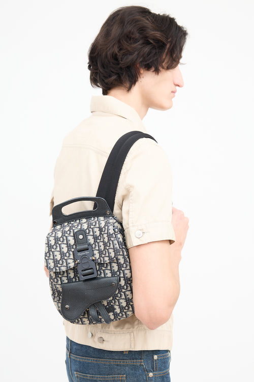 Dior Navy & Grey Oblique Gallop Backpack