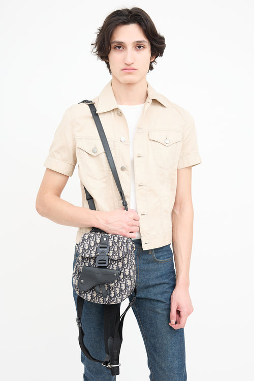 Dior Navy & Grey Oblique Gallop Backpack