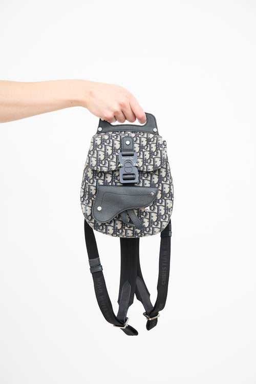 Dior Navy & Grey Oblique Gallop Backpack