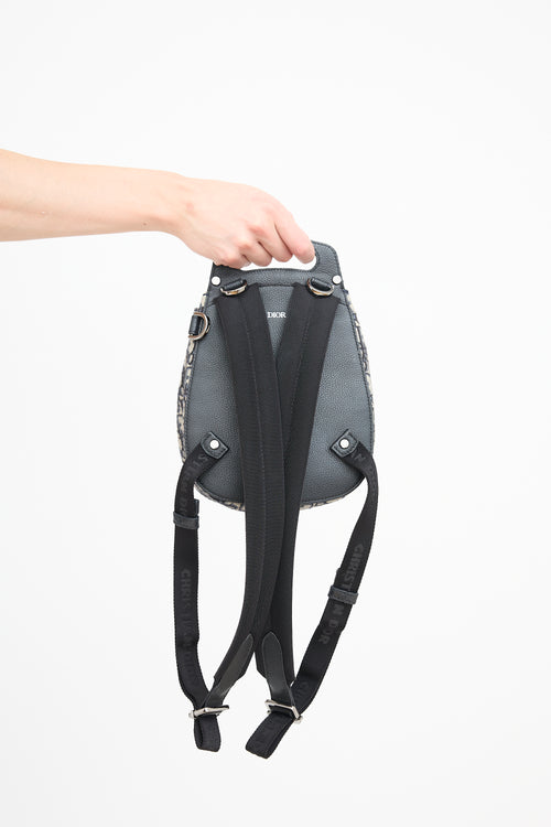 Dior Navy & Grey Oblique Gallop Backpack