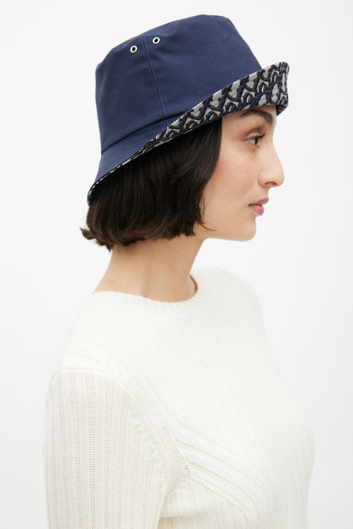 Dior Blue Oblique Reversible Bucket Hat