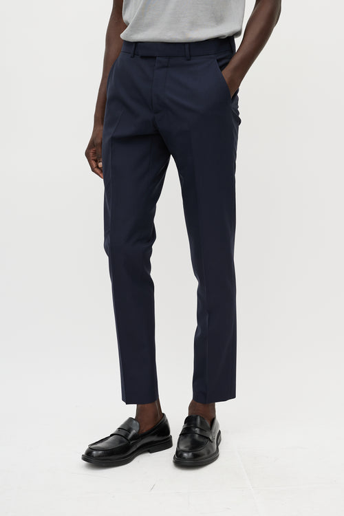 Dior Navy Wool & Blue Pocket Detail Trouser