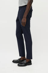 Dior Navy Wool & Blue Pocket Detail Trouser