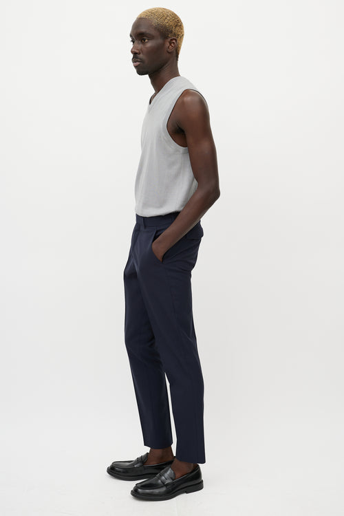 Dior Navy Wool & Blue Pocket Detail Trouser
