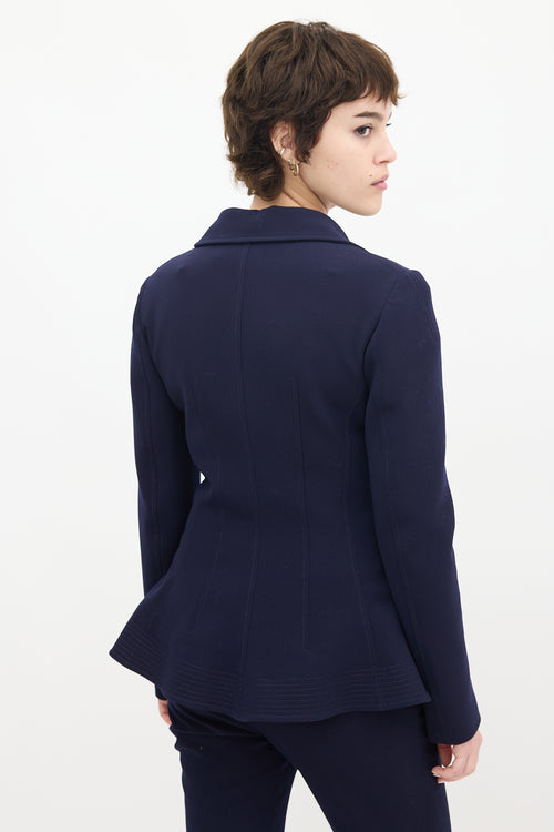 Dior Navy Wool & Nylon Flared Waist Suit