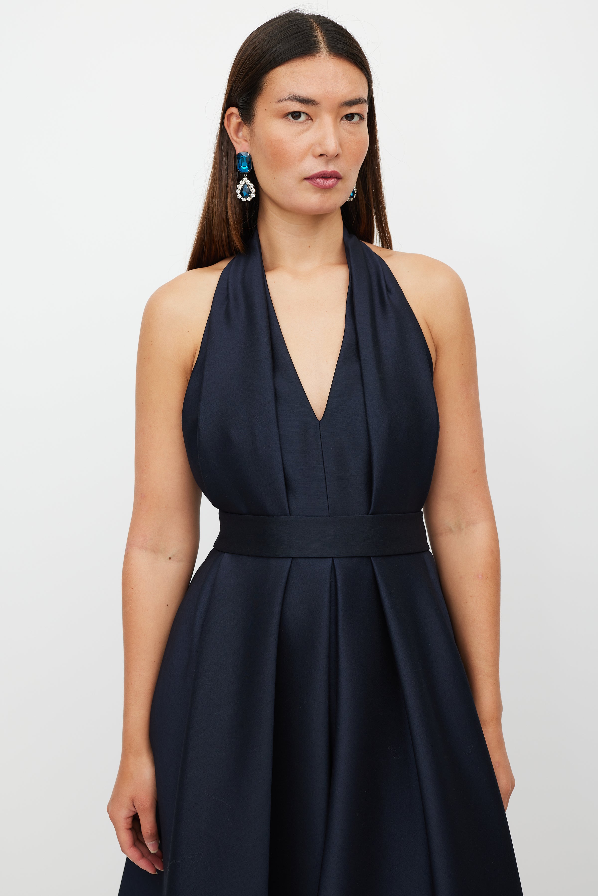 dior halter dress 2000 S/S Denim Monogram Halter Dress