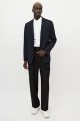Dior Navy Wool & White Stitch Blazer