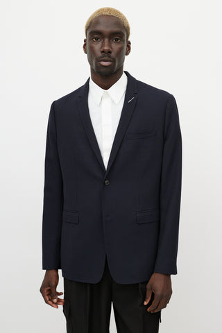 Dior Navy Wool & White Stitch Blazer