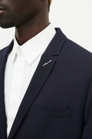 Dior Navy Wool & White Stitch Blazer