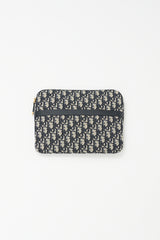 Dior Navy & Beige Monogram Oblique Jacquard Zip Pouch