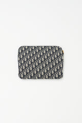 Dior Navy & Beige Monogram Oblique Jacquard Zip Pouch