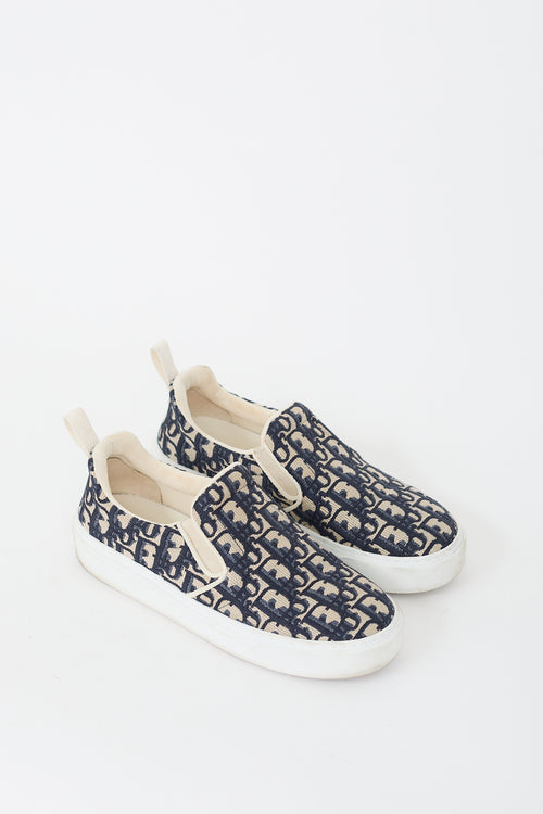 Dior Navy & Cream Canvas Oblique Monogram Solar Sneaker