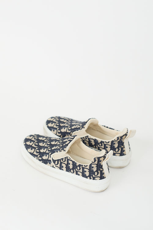 Dior Navy & Cream Canvas Oblique Monogram Solar Sneaker